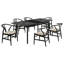 Ensemble de table de salle à manger à rallonge 7 pièces Laflotte-1848332294