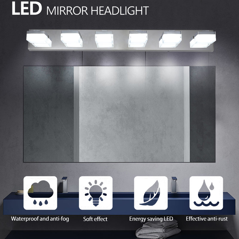 6-Light Bathroom Vanity Light, Chrome