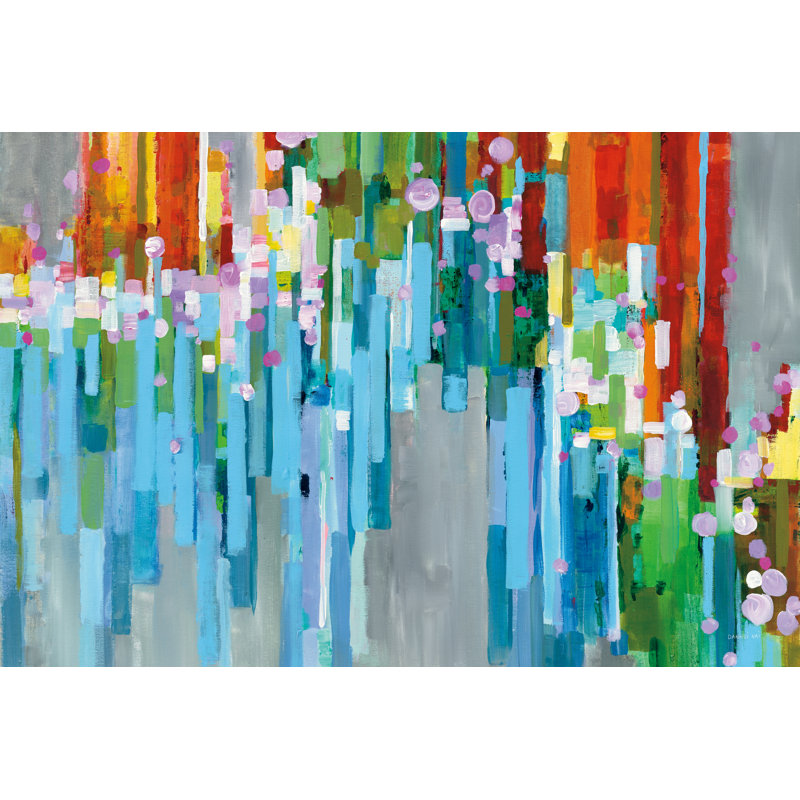 Rainbow of Stripes Crop by Danhui Nai - Painting Print, 81cm H x 122cm W, Wrapped Canvas