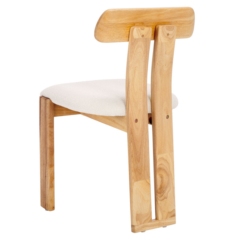 Cayde Boucle Seat Dining Chair, Cream/Light Blonde