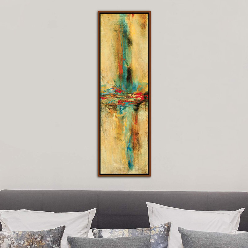 Équilibre I - reproduction d'art panoramique, H 36 po x l 12 po x P 1,5 po, Toile avec cadre en bois classique