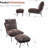 Keiralyn Accent Chair with Ottoman, Leathaire Fabric Armless Chair, Upholstered Leisure Chairs-987265673
