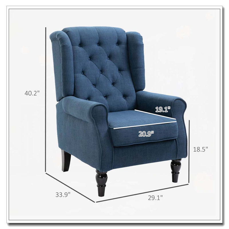 Fauteuil d'appoint capitonné à dossier haut