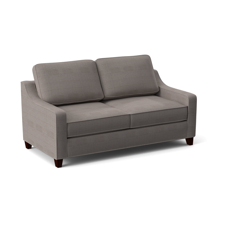 Clark 74" Square Arm Sofa with Reversible Cushions, Kanji Putty, Empire Mahogany