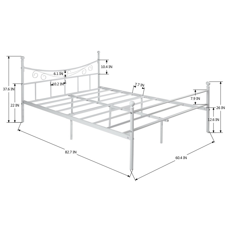 Lit plateforme Andaiye, Blanc, Grand