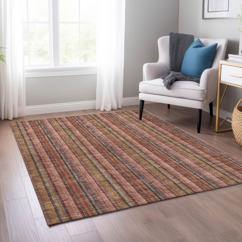 Chayden Washable Striped Indoor / Outdoor Rug, Rectangle 5' x 7'6"