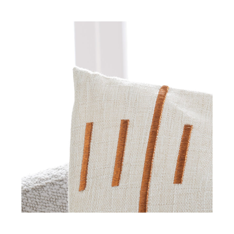 Lizabet Geometric Reversible Throw Pillow, Cream/Gold
