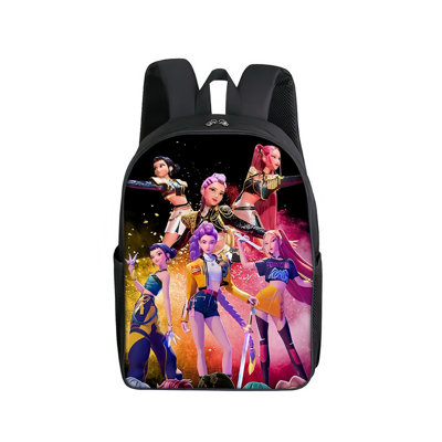 Kpop Demon Hunters Backpack for Kids Birthday Party Decorations, 16.5 x 11.4 x 4.7 in Large Capacity School Bag Kpop Demon Hunters Merch Toys Birthday Party Decorations with Kpop Character Print