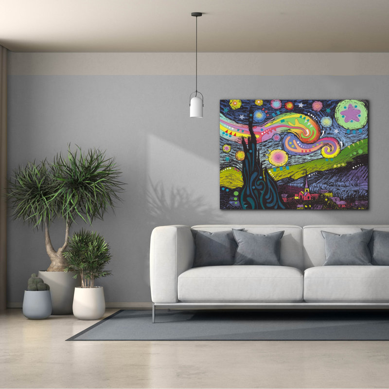 «Starry Night 2» par Dean Russo Studios, art mural sur toile, H 40 po x l 54 po x P 1,5 po