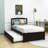 Twin Wood Platform Bed with Twin Trundle-1285537050