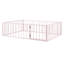 Structure de lit pleine grandeur en métal pour enfants avec clôture et porte, lit robuste et durable, facile à assembler, rose-118614486-118614491