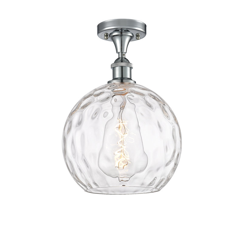 Plafonnier semi-encastré 1 lumière 8 po Cindi, H 15 po x l 10 po x P 10 po, DEL, Chrome poli