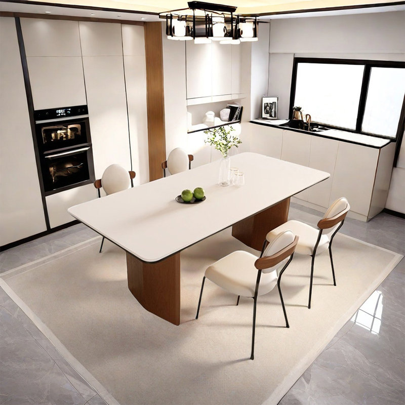 Modern fashion simple rectangular dining table set, 29.5"H x 55.1"L x 31.5"W