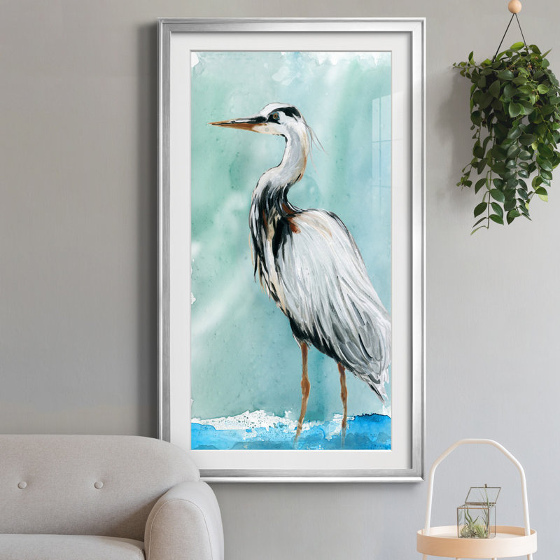 Delray Crane II - impression, H 22,5 po x l 42,5 po x P 1,5 po, Argent
