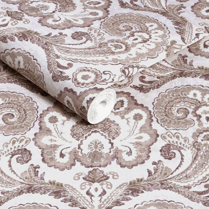 Parkerson Wallpaper, Paisley Tapestry Linen Wallpaper
