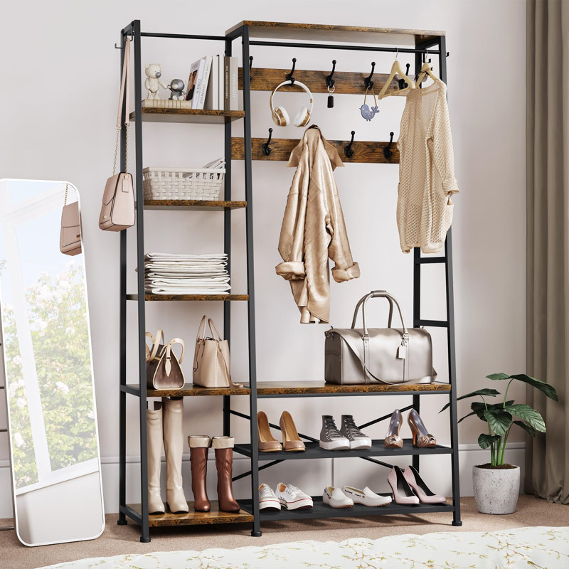 116.5 cm W Hall Tree with Storage Bench and Shoe Storage