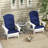 Outsunny 2 Piece Adirondack Chair Cushions, 59 X 20.5 X 2 Inch Outdoor Chair Cushions For Fire Pit Chairs With Seat, Back, Ties, Water Repellent Replacement Patio Seat Pads, Blue-1783403831