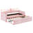 Contemporary Upholstered Daybed & Trundle with LED Lights-2069258124