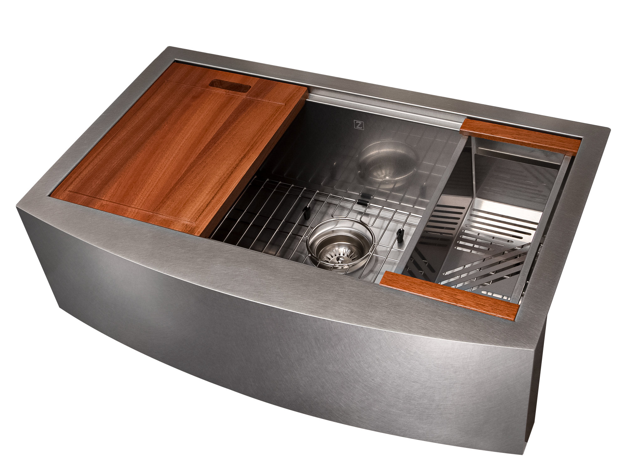 ZLINE Kitchen and Bath DuraSnow ZLINE 33" Moritz Farmhouse Apron Mount Single Bowl Fingerprint