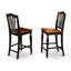 Ensemble de table de salle à manger à hauteur de comptoir 3 pièces comprenant une table de salle à manger rectangulaire et 2 chaises en bois, noir et cerise-106903320-122934789-106903319
