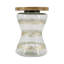 Table d'appoint en verre 28 x 38 cm, dessus en bois, piètement peint à la main, style tropical moderne, verre, fer et bois massif, 1 pièce