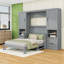 Lit escamotable 4 tiroirs en bois avec placard et tablettes-1169339872