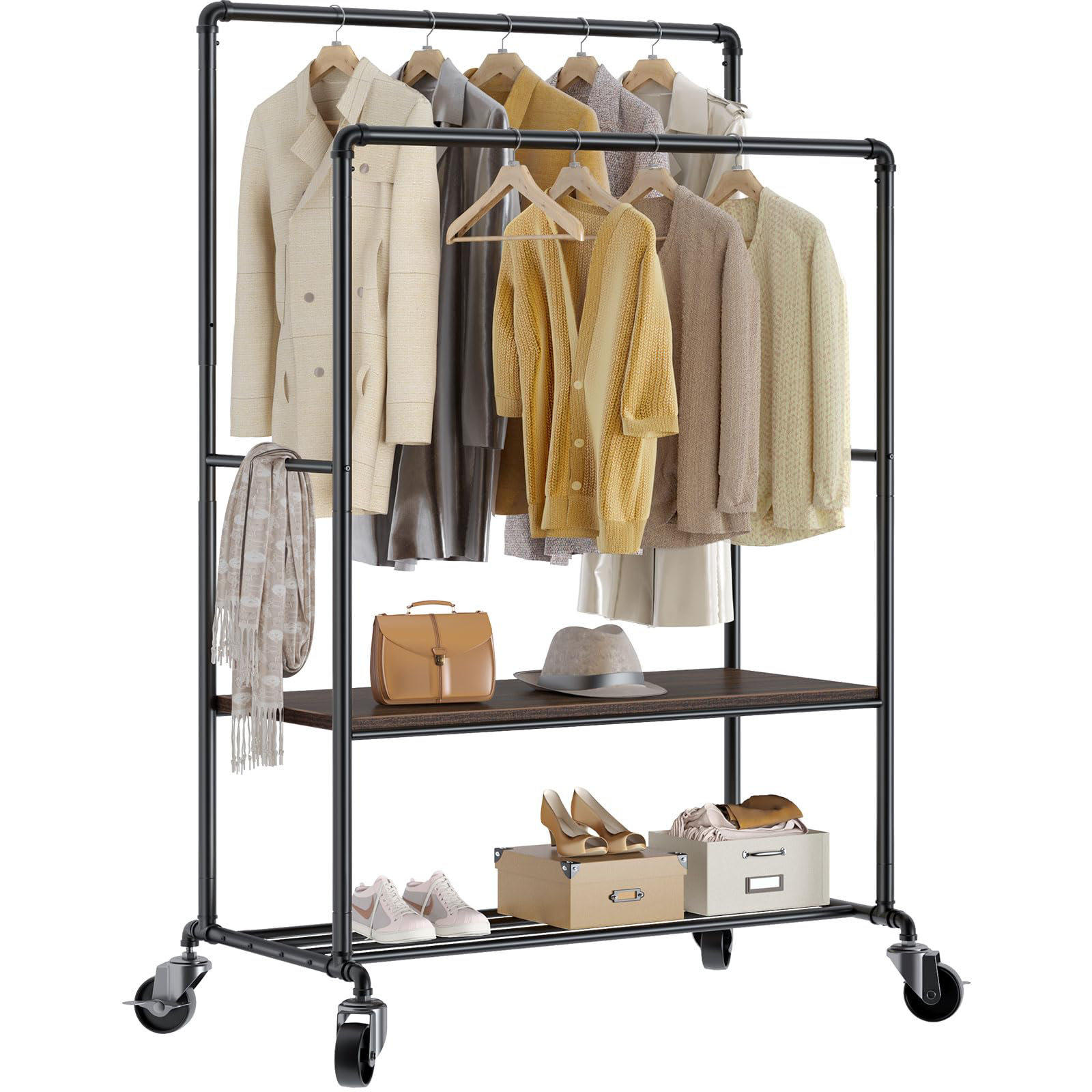 Williston Forge Gatti Metal Rolling Clothes Rack | Wayfair