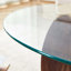 Table basse moderne à double couche en grain de noyer avec verre renforcé et comptoir ovale, design polyvalent pour tout salon