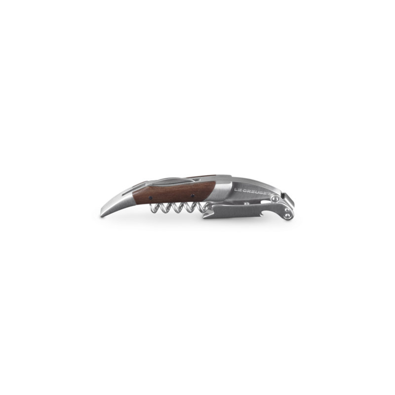 Le Creuset/Screwpull One-Step Waiter's Friend Corkscrew Wine Opener, Black Walnut, Black Walnut