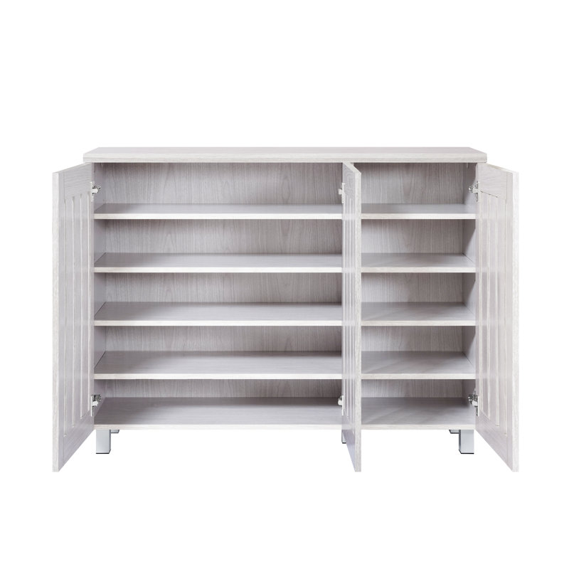 Rangement pour chaussures à persiennes Camden, Gris clair