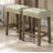 Dining Room Transitional Brown 3pc Dining Set Rubber wood Table 2x Stools Tufted Seat Beige Furniture-1579550046