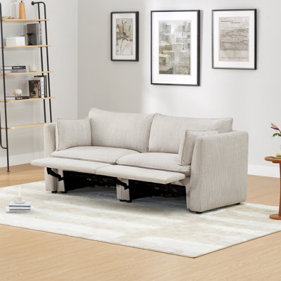 80" W Super Wide Modular Power Sofa with 2 Pillows