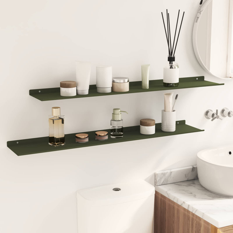 Steel Floating Shelf, Olive Green