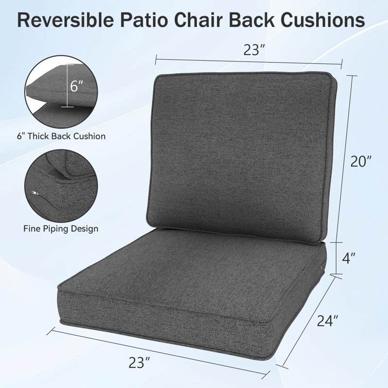 Outdoor 4'' Seat / Back Cushion, Gray
