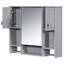 Armoire de rangement à miroir de salle de bain grise - dissimulée et 35 po x 28 po avec intérieur spacieux