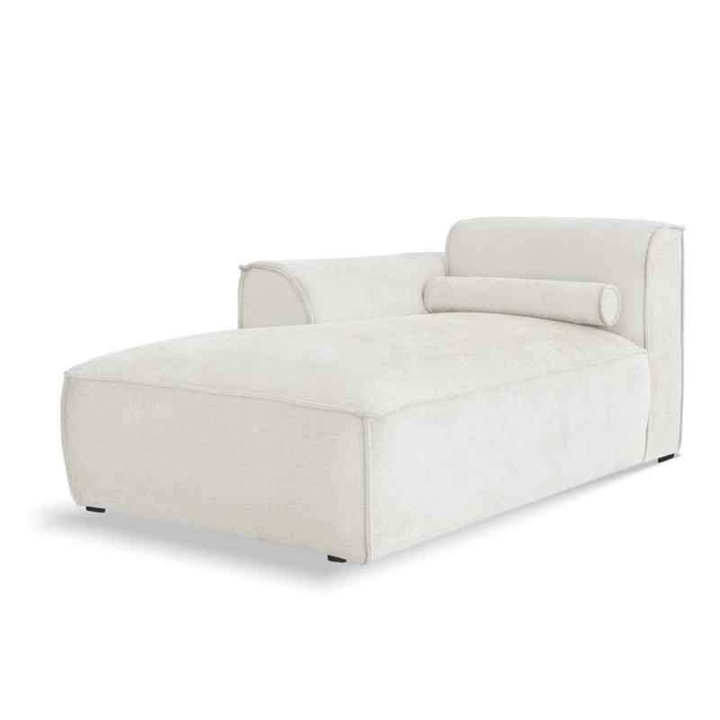 Flex Felix Upholstered Chaise Lounge, Beige, Left Hand Facing