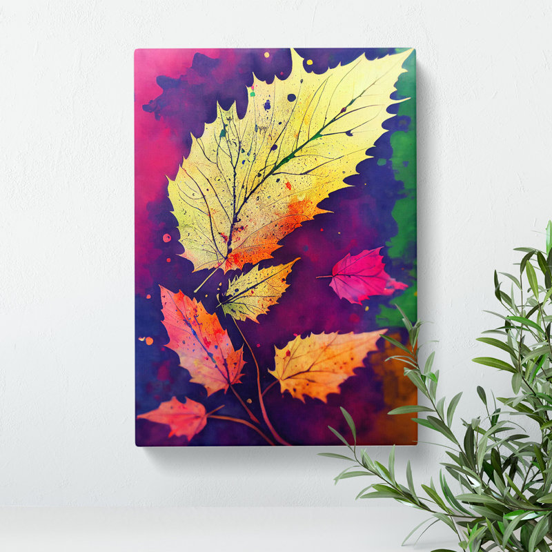 Splashed Leaves No.1 - Wrapped Canvas, 60cm H x 40cm W x 3cm D