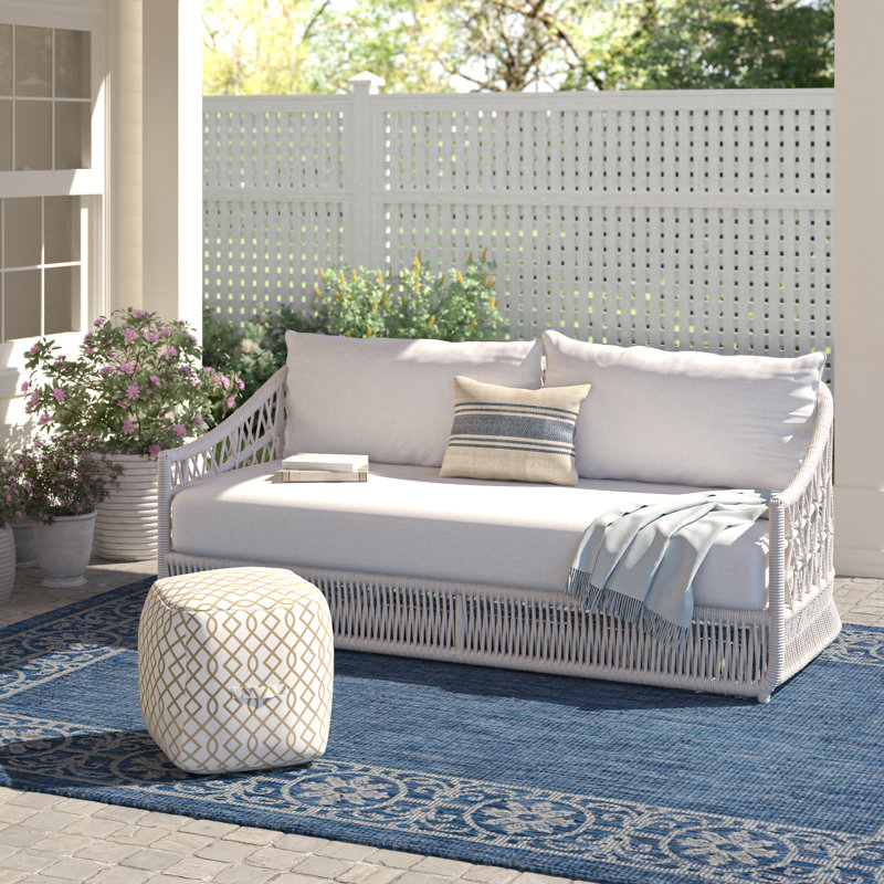Lucan 78'' Wide Outdoor with SunbCushions, Linen Canvas Sunbrella® Canvas