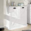 Trieur de linge inclinable - Armoire blanche. Élégant et pratique. Sacs en tissu amovibles pour le tri. E1, peint. Stable et imperméable. Finition. . Assemblage requis. Capacité de charge de 100 livres.