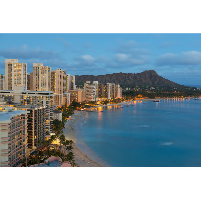 Honolulu City - Wrapped Canvas Print, 51cm H x 76cm W x 3.8cm D