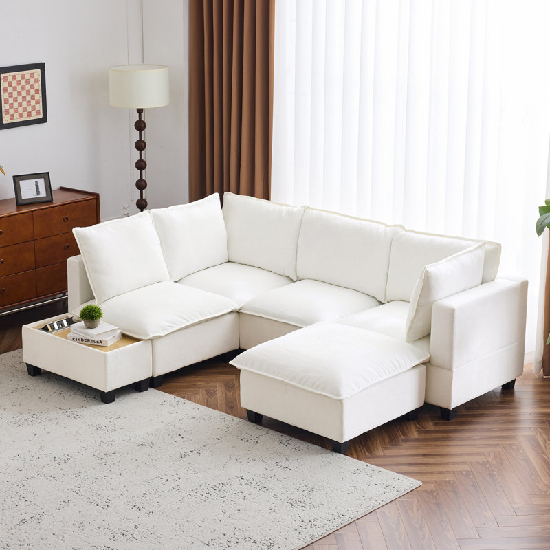Canapé modulaire en forme de U de 90 po avec canapé repose-pieds