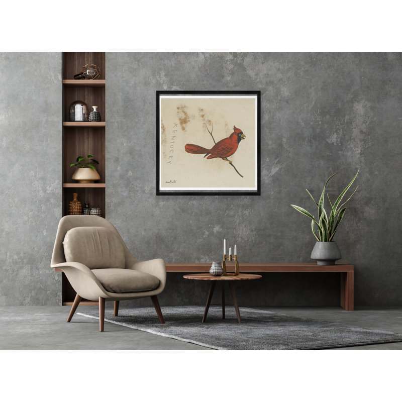Cardinal Print, Black Framed