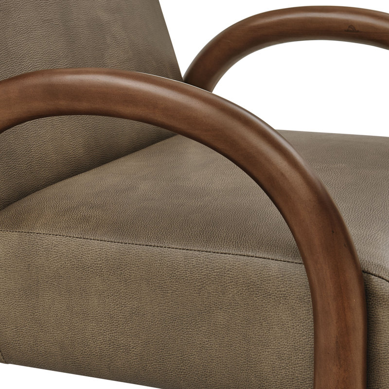 Fauteuil d'appoint en similicuir Lunet, Champignon, Brun