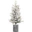 Flocked Christmas Tree With Warm White LED Lights, Pine Cones & Pot Base-1731628153