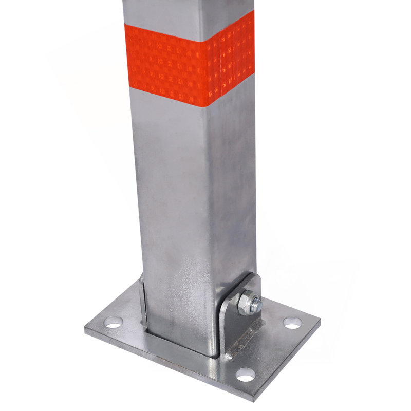 Parking Bollard,Pole Barrier With Lock ,Car Parking Protection Posts,Home Garage Street Decor ,Parking Barrier Square Gray