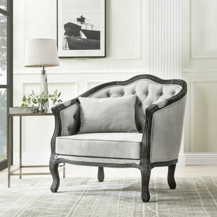 Samael Chair W/Pillow, Dark Brown Wood