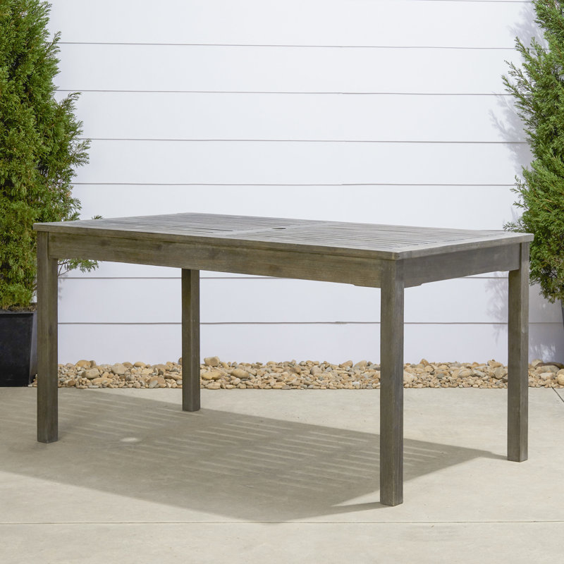 Table de salle à manger en bois massif Aleha, gris