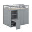 Lit mezzanine double avec garde-robe, bureau et tablettes-118032708