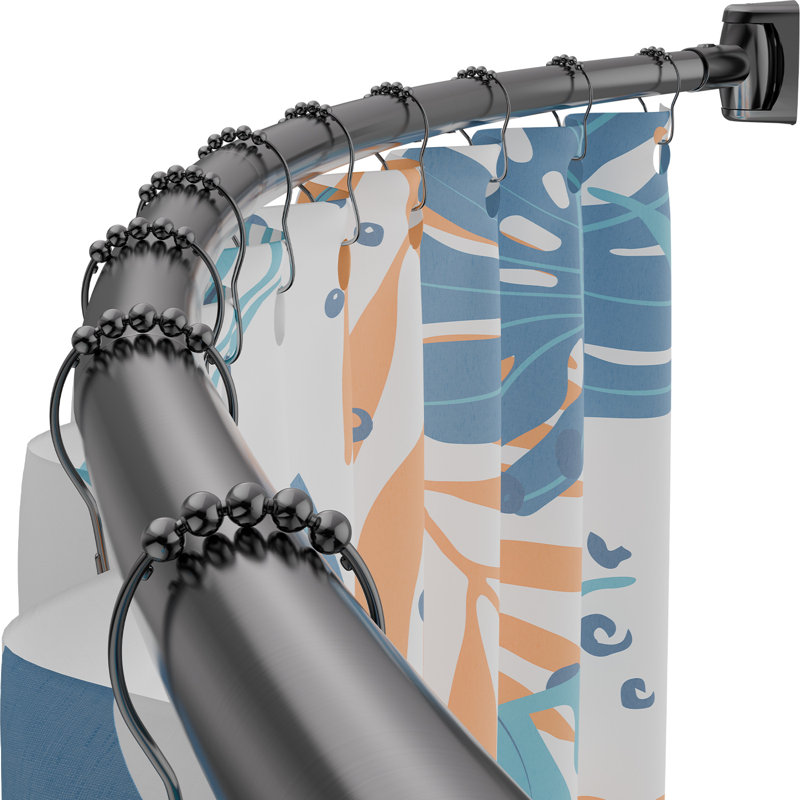 182.88cm Curved Shower Curtain Rod, Dark gray