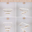 Luminaire suspendu moderne à 3 anneaux à DEL à intensité variable, plafonnier à hauteur réglable pour salle à manger, salon, îlot de cuisine, chambre à coucher, vestibule
